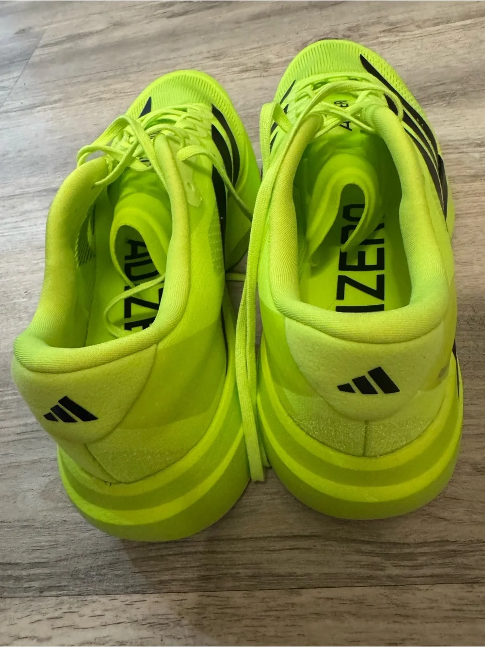 adidas Adizero Neon Yellow with Black Women's Athletic Running Shoes